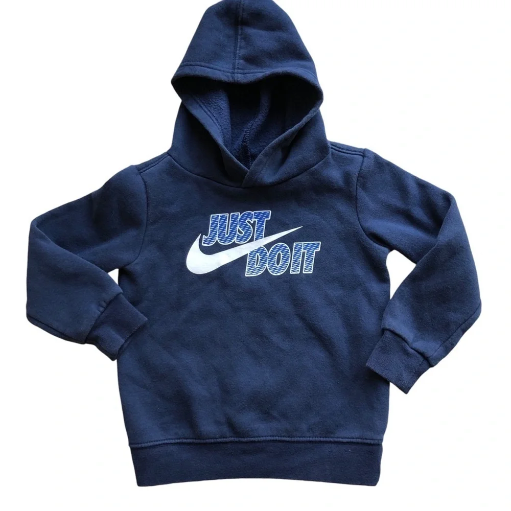 Nike Toddler Sweatshirt Hoodie Navy Blue White Swoosh 2T